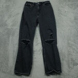 Abercrombie Fitch Jeans Womens 26 Black Denim High Rise Ankle Straight